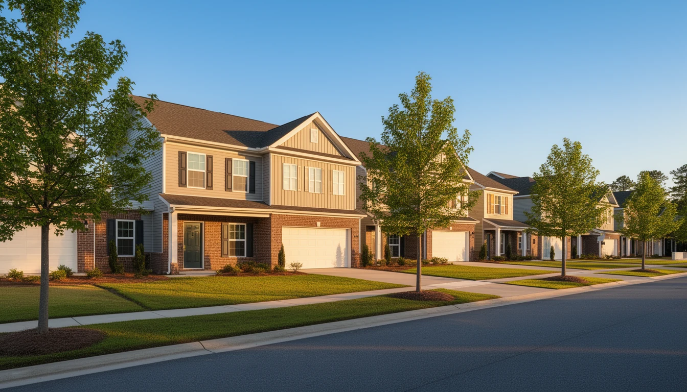 Two-story townhomes at D.R. Horton's Townes at Carter Ridge in Greenville, North Carolina